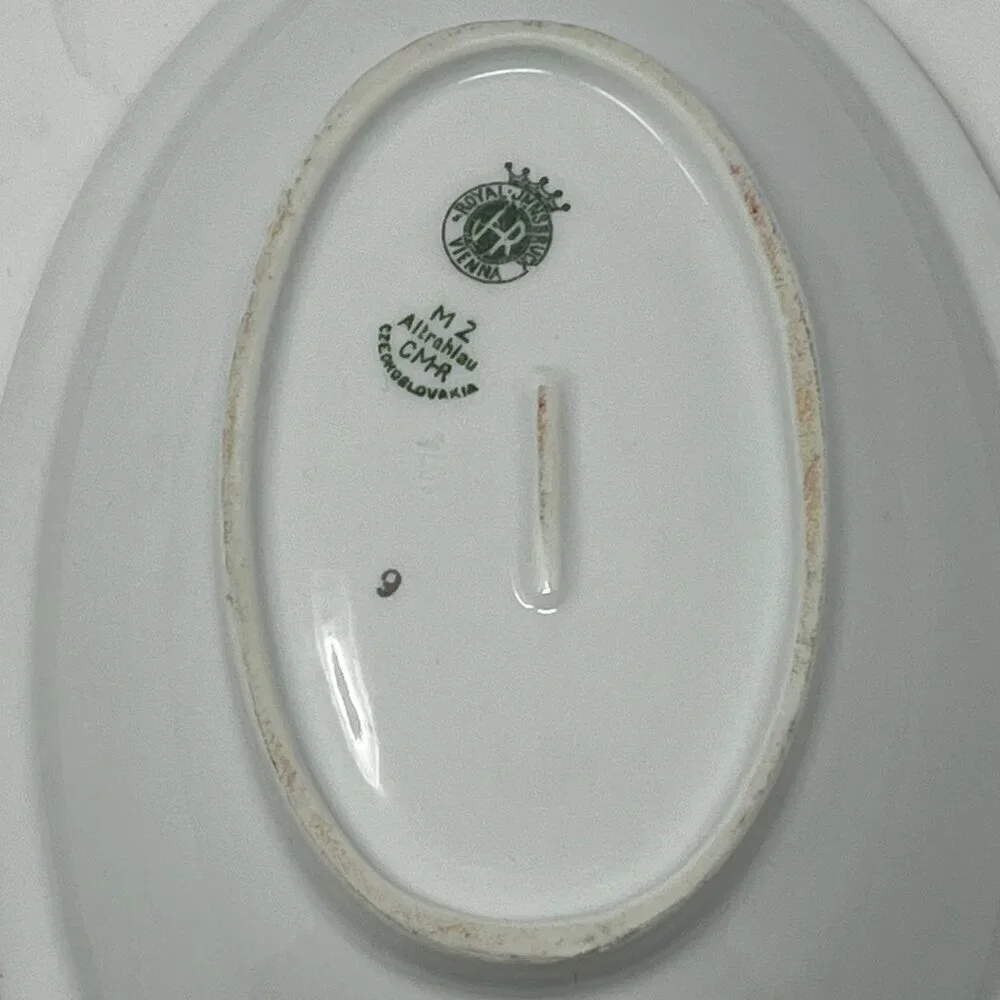 Royal Innsbruck Vienna china serving dish small white gold Czechoslovakia